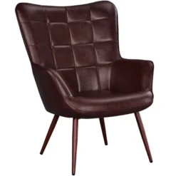 Yaheetech Leather Wingback Accent Chair Armchair For Living Room -Furniture GUEST 2c7beb7f f4ef 4e70 9301 0c04336cf902