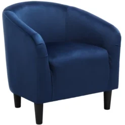 Yaheetech Velvet Club Accent Arm Chair Upholstered Barrel Chair -Furniture GUEST 2c800c50 9ac6 488a 807a 89f3c7757245