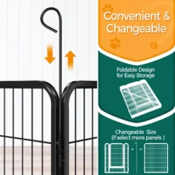 Yaheetech 8 Panels Metal Dog Playpen Outdoor Indoor Fence, Black -Furniture GUEST 2cdb19fb 7f96 4f96 b44c 358696c7abd2 1