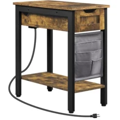 Yaheetech Narrow End Table Side Table With Charging Station -Furniture GUEST 2d77e158 42ad 48ec a7be 2039af03978b