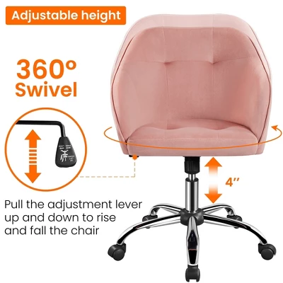 Yaheetech Velvet Desk Chair For Home Office, Soft Height Adjustable 360° Swivel Computer Chair 3 Yaheetech Velvet Desk Chair For Home Office, Soft Height Adjustable 360° Swivel Computer Chair - Image 3