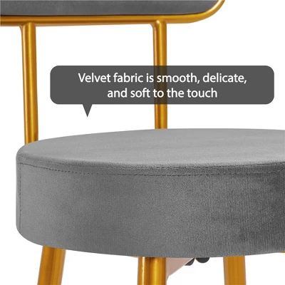 Yaheetech Velvet Ergonomic Bar Stools With Backrest And Footrest Set Of 2 5 Yaheetech Velvet Ergonomic Bar Stools With Backrest And Footrest Set Of 2 - Image 5