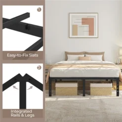 Yaheetech Metal Platform Bed Frame With Heavy Duty Steel Slat Support And Underbed Storage Space -Furniture GUEST 2f5d7998 1349 4fd5 b6d6 25486caf0f01
