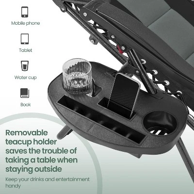 Yaheetech 2pcs 26in Padded Outdoor Zero Gravity Chair 5 Yaheetech 2pcs 26in Padded Outdoor Zero Gravity Chair - Image 5