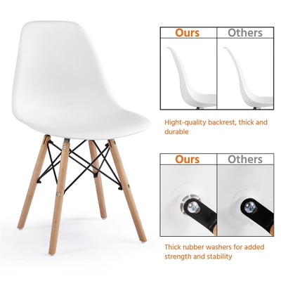 Yaheetech Modern Dining Chairs With Natural Beech Wood Set Of 4 5 Yaheetech Modern Dining Chairs With Natural Beech Wood Set Of 4 - Image 5
