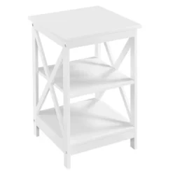 Yaheetech 3 Tier Wood End Table With Storage Shelves, X-Shape Frame SideTable For Living Room -Furniture GUEST 30c0f13e fcbd 4f8e 94a4 3a3204312fca