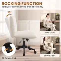 Yaheetech Swivel Desk Chair With No Arms For Home Office Study Bedroom 12 Yaheetech Swivel Desk Chair With No Arms For Home Office Study Bedroom -Furniture GUEST 31375a8d f53a 4596 9737 b7a29816bb84
