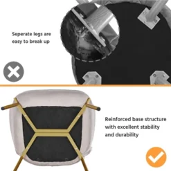 Yaheetech Velvet Upholstered Accent Chair With Tufted High Back Metal Legs For Living Room -Furniture GUEST 31d68c56 5be6 4ced ae92 30cdd20ada8a