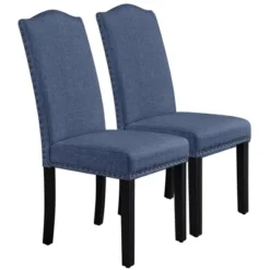 Yaheetech Set Of 2 Fabric Upholstered Classic Tall Back Dining Chair -Furniture GUEST 322aca90 fa66 4a39 8155 c7717f508fa4