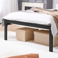 Yaheetech Metal Slatted Bed Frame With Wooden Headboard Mattress Foundation -Furniture GUEST 3251f44a 2e16 4e8a 8457 15ca2ae734cf