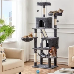 Yaheetech 71.5"H Plush Cat Tree With 2 Condos
