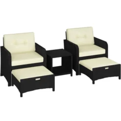 Yaheetech 5-Piece Patio Furniture Set With Cushions & Pillows For Backyard, Porch, Garden -Furniture GUEST 32f0e02a b138 41d5 b37a c1f8cac0a14a