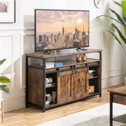 Yaheetech 47 Inch TV Stand, Industrial TV Cabinet For 55-inch TV, Rustic Brown -Furniture GUEST 332882c9 6cce 4d00 b32e 871bab1d6c83