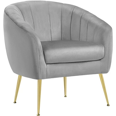 Yaheetech Velvet Accent Armchair Barrel Chair With Metal Legs For Living Room 7 Yaheetech Velvet Accent Armchair Barrel Chair With Metal Legs For Living Room - Image 7