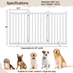Yaheetech 3-Panel Wooden Pet Gate Pet Barrier For Doorway, Stairs -Furniture GUEST 339352fe 2061 4d2e aafe d0eb92ceec1e