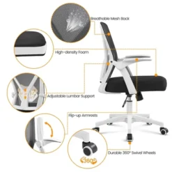 Yaheetech Mesh Office Chair Ergonomic Computer Chair -Furniture GUEST 33e4bd7e 1241 4486 b26a 0f9d1f2a539b