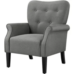 Yaheetech Fabrics Upholstered Accent Chair Arm Chair For Living Room -Furniture GUEST 3493102a 2c95 4e4b a822 7181b187965b
