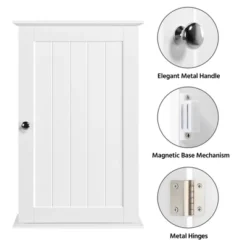 Yaheetech 3 Tier Wall Mounted Storage Cabinet With Adjustable Shelf -Furniture GUEST 34b4d190 673f 44c3 89e0 10e83e4ff448