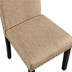 Yaheetech Set Of 2 Fabric Upholstered Classic Tall Back Dining Chair -Furniture GUEST 34e38014 182d 4086 b382 7a7b0c726310