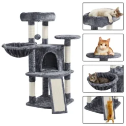 Yaheetech 42" Plush Cat Tree Condo For Small Medium Cats -Furniture GUEST 35ee75e4 6d42 434d 8c58 be2f9c3b3775