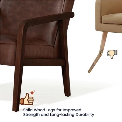 Yaheetech Modern Faux Leather Upholstered Accent Chair Armchair 6 Yaheetech Modern Faux Leather Upholstered Accent Chair Armchair - Image 6