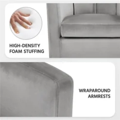 Yaheetech Upholstered Barrel Chair Accent Arm Chair -Furniture GUEST 3677f803 a922 4475 ae11 01c432b3c0e3