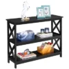 Yaheetech 3-Tier Wooden Console Table X Design Entryway Table