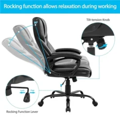 Yaheetech Faux Leather Executive Office Chair With Ergonomic High Back -Furniture GUEST 3844f3cc 211c 4dad 8687 6d4762ef282d