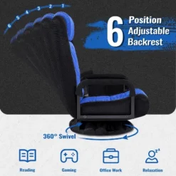 Yaheetech Adjustable Swivel Gaming Chair Reclining Sofa Chair With Armrests And Adjustable Backrest -Furniture GUEST 388aaf4f a51f 4b1f a4a3 b236a323ac8c