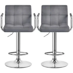 Yaheetech 2PCS Height Adjustable Swivel Bar Stools With Large Steel Base Backrests Footrest 11 Yaheetech 2PCS Height Adjustable Swivel Bar Stools With Large Steel Base Backrests Footrest -Furniture GUEST 3894e965 2e4b 46ed baef b42b36a291b7