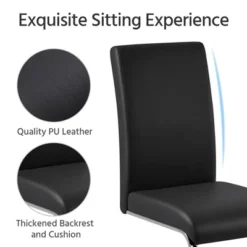 Yaheetech 2PCS PU Leather Dining Chairs Furniture For Kitchen, Dining Room -Furniture GUEST 39230cb1 71a8 4af4 9756 4aaf163332a7