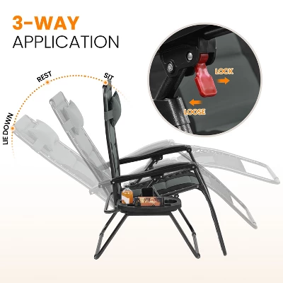 Yaheetech 29in Padded Outdoor Zero Gravity Chair 5 Yaheetech 29in Padded Outdoor Zero Gravity Chair - Image 5