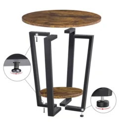 Yaheetech Industrial Side Table, Round Sofa Table With Storage Rack -Furniture GUEST 3b8b81f2 4982 472c 9471 6fd343935751