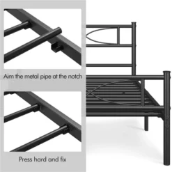 Yaheetech Simple Metal Bed Frame With Curved Design Headboard And Footboard -Furniture GUEST 3b8d5484 1472 41d8 82fc 577d406459d1