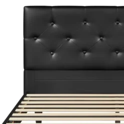 Yaheetech Classic Faux Leather Upholstered Bed Frame Platform Bed -Furniture GUEST 3c7d22a8 c732 429a 967e 55cd91e3c1f6
