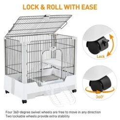 Yaheetech 2-Level Rolling Rabbit Cage With Platform And Ramp Gray -Furniture GUEST 3cfc3cd6 c04f 4587 985b d0a7ce5a303f