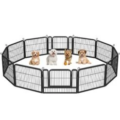 Yaheetech 12 Panel Dog Playpen Dog Exercise Pen Cat Fence, Black -Furniture GUEST 3d7a7aed 8345 4039 99e0 8ed202e52963