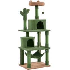 Yaheetech 62.5" H Cat Tree Cat Tower With Natural Sisal For Small- To Medium-sized Cats Green/Brown -Furniture GUEST 3f398827 1f05 44fb bdbf bb5d04e8e3bb