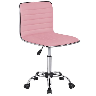 Yaheetech PU Leather Armless Office Chair Desk Chair With Wheels 12 Yaheetech PU Leather Armless Office Chair Desk Chair With Wheels - Image 12