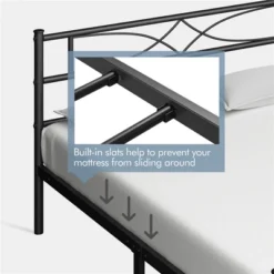 Yaheetech Simple Metal Bed Frame With Curved Design Headboard And Footboard -Furniture GUEST 40fec01f 94e5 4618 b1e7 603081f2f936