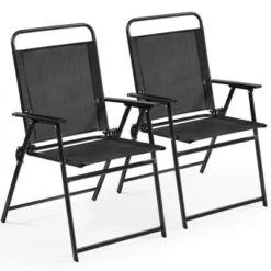 Yaheetech Set Of 2 Outdoor Foldable Dining Chairs With Backrest And Armrests -Furniture GUEST 4111ba1f acd6 43c0 bc4d 574d2a3a937e