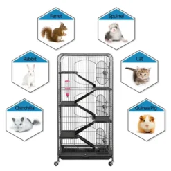 Yaheetech 6 Levels Rolling Large Ferret Cage Small Animals Hutch -Furniture GUEST 41436ce4 b933 472a 8fdf f97d8f3e9abf