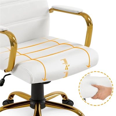 Yaheetech Adjustable Mid-Back Office Chair Executive Chair White 6 Yaheetech Adjustable Mid-Back Office Chair Executive Chair White - Image 6