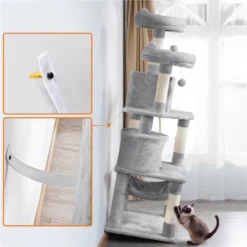 Yaheetech 62.2"H 3-Level Cat Tower With 2 Condos For Indoor Cats 18 Yaheetech 62.2"H 3-Level Cat Tower With 2 Condos For Indoor Cats -Furniture GUEST 42f88e51 8afe 417b aaa7 9d1519d5305f