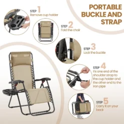 Yaheetech Set Of 2 26in Outdoor Zero Gravity Chair Patio Lounge Camping Chair -Furniture GUEST 43afbed0 f606 460d 8701 3eb51c83f987