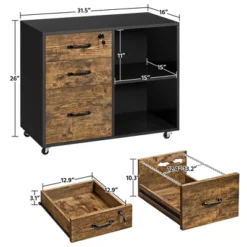 Yaheetech Vintage Mobile Letter Size Rolling File Cabinet With Drawer And Open Shelf For Home Office 9 Yaheetech Vintage Mobile Letter Size Rolling File Cabinet With Drawer And Open Shelf For Home Office -Furniture GUEST 44de832d 908f 49a5 a309 568eec472a2c 1