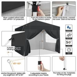 Yaheetech Adjustable 8x8 FT Pop Up Canopy Tent 11 Yaheetech Adjustable 8x8 FT Pop Up Canopy Tent -Furniture GUEST 45b5dd81 5992 4f5c a46f 21d4be889087