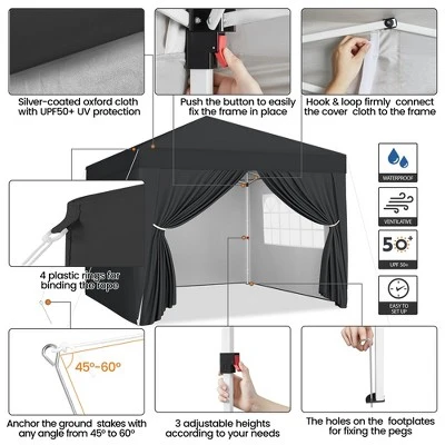 Yaheetech Adjustable 8x8 FT Pop Up Canopy Tent 3 Yaheetech Adjustable 8x8 FT Pop Up Canopy Tent - Image 3