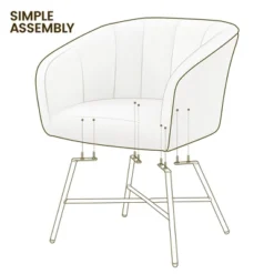 Yaheetech Boucle Barrel Chair Accent Chair With Armrest, White -Furniture GUEST 45c9284d f8dd 48e3 a1a8 79f8dc5160c5