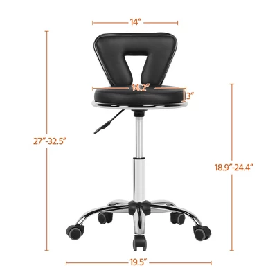 Yaheetech Counter Bar Stools Height-Adjustable Rolling Swivel With Backrest & Wheels 6 Yaheetech Counter Bar Stools Height-Adjustable Rolling Swivel With Backrest & Wheels - Image 6